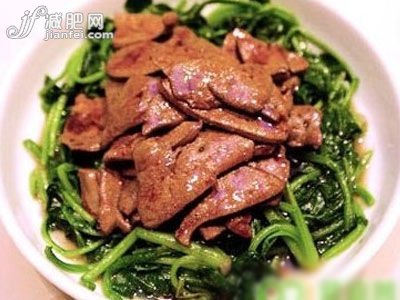 猪肝炒菠菜
