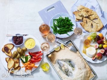饮食,饮料,食品,海产,室内_562483547_Provencal dinner, including crudites and dips, loup de mer en croute de sel (fish in salt crust), haricots verts en persillade (green beans), brousse au miel de romarin (fresh cheese), fruit, fougasse (bread)_创意图片_Getty Images China 饮食,饮料,食品,海产,室内_562483547_Provencal dinner, including crudites and dips, loup de mer en croute de sel (fish in salt crust), haricots verts en persillade (green beans), brousse au miel de romarin (fresh cheese), fruit, fougasse (bread)_创意图片_Getty Images China
