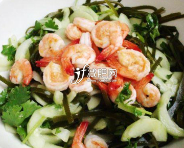 凉拌芹菜海带虾仁