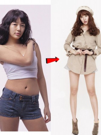 女星减肥对比照