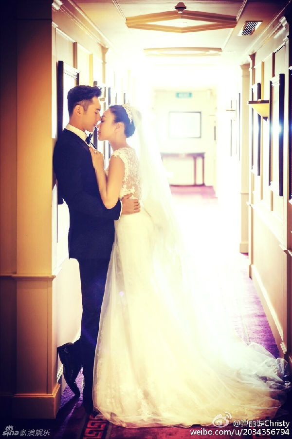 钟丽缇和张伦硕婚纱照