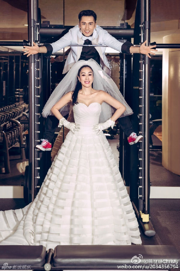 钟丽缇和张伦硕婚纱照
