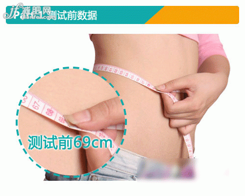 在测试还没开始前，测量实验者所得腰围为69CM