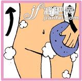 在腹部从下往上搓擦