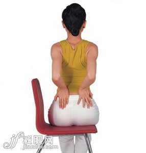 弯曲式瘦腰腹瑜伽 坐在椅子上轻松甩肚腩